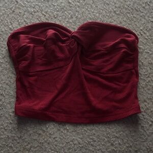Red Strapless Top